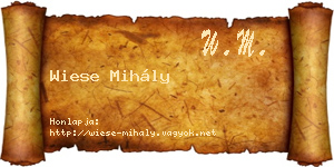 Wiese Mihály névjegykártya